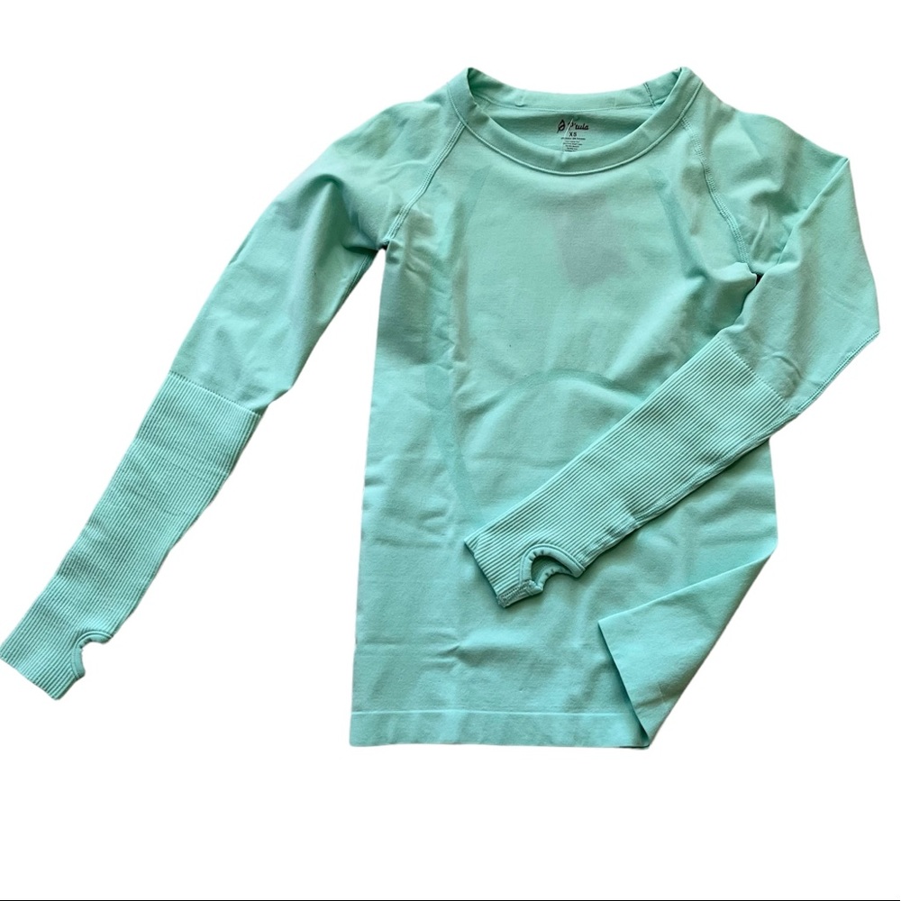 P'tula Aqua Green Long Sleeve Active Top XS